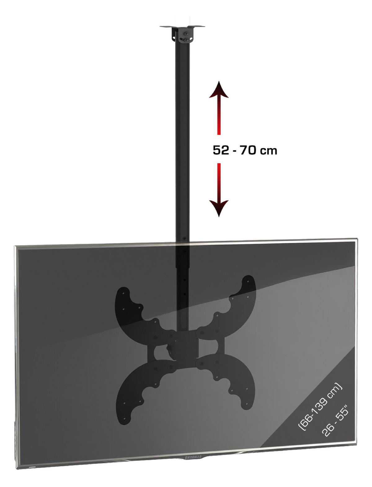 TV-HALTERUNG in Anthrazit  - Anthrazit, Modern, Metall (42/52/4,5cm) - MID.YOU