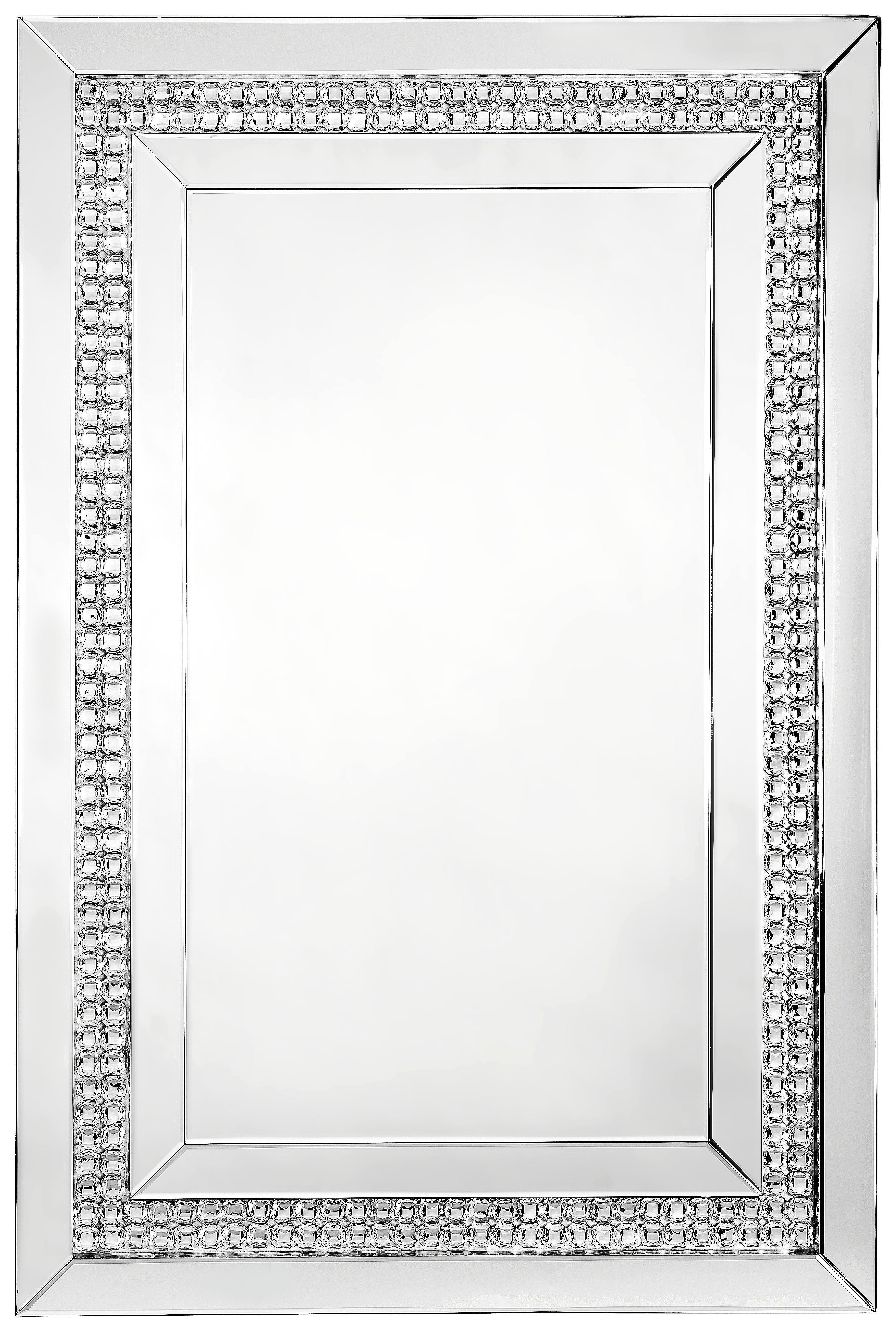 STENSKO OGLEDALO, 80/120/4,5 cm steklo  - srebrne barve, Trendi, steklo/leseni material (80/120/4,5cm) - Xora