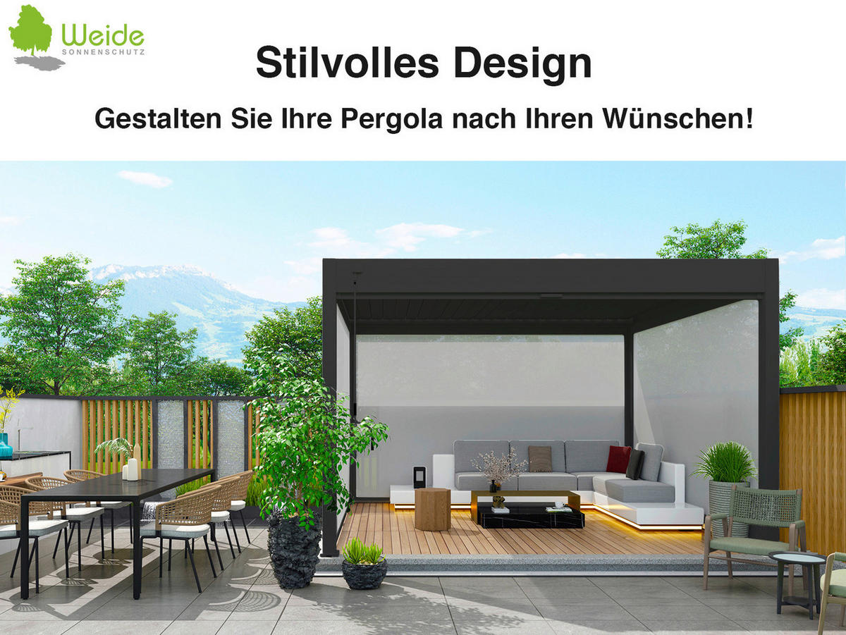 PERGOLA-ROLLO 265/235/10 cm  - Anthrazit, Basics, Textil/Metall (265/235/10cm) - Gardenson