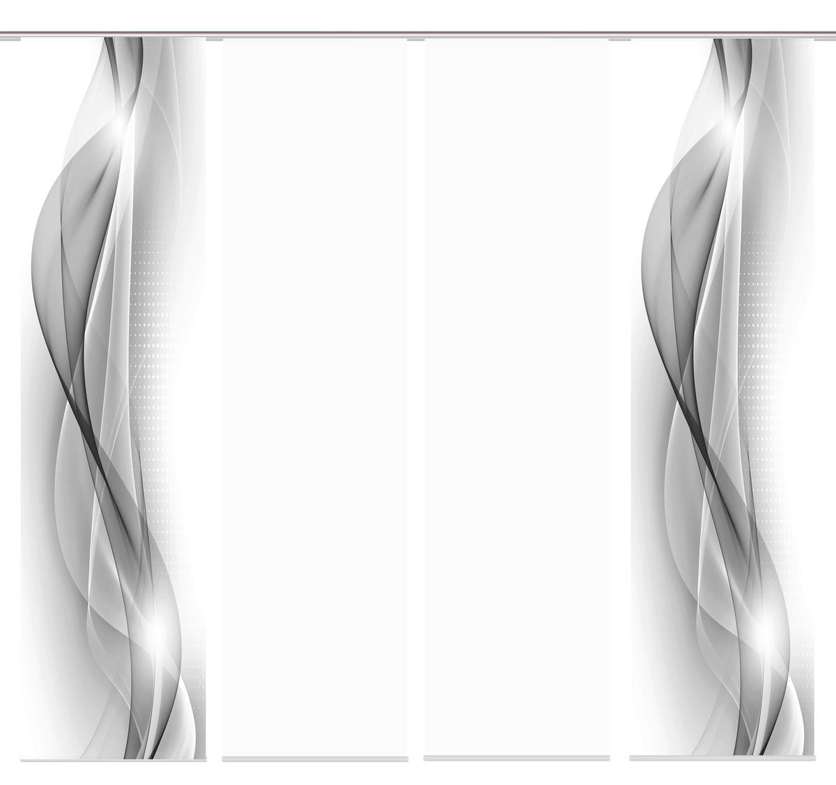 FLÄCHENVORHANG NEBLANA, 4-TLG. in Grau blickdicht  - Grau, Basics, Textil (60/245cm)