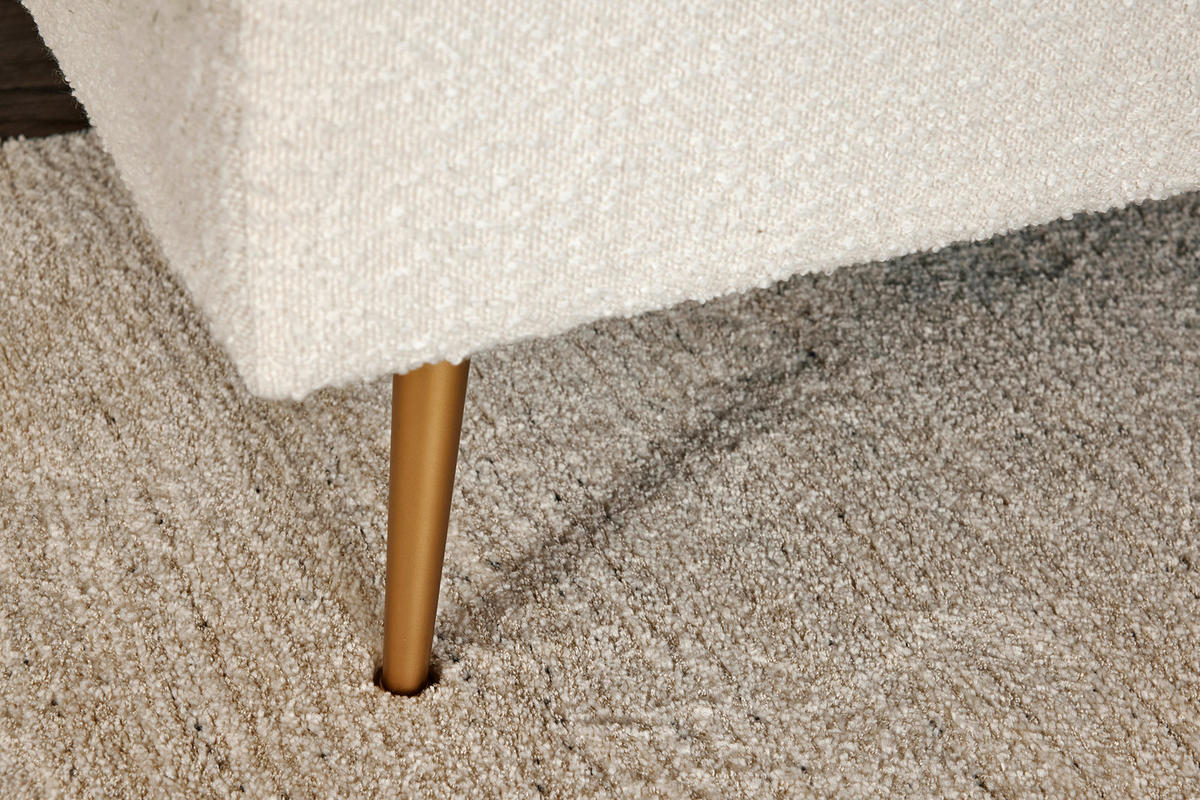 ECKSCHLAFSOFA CHILLAX POSH CORNER EU Elfenbein Bouclé  - Elfenbein/Goldfarben, MODERN, Holz/Textil (244/150cm) - Livetastic