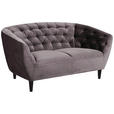 CHESTERFIELD-SOFA  in Samt Dunkelgrau  - Dunkelgrau/Schwarz, Trend, Holz/Textil (150/78/84cm) - Ambia Home