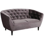 CHESTERFIELD-SOFA in Samt Dunkelgrau  - Dunkelgrau/Schwarz, Trend, Holz/Textil (150/78/84cm) - Ambia Home