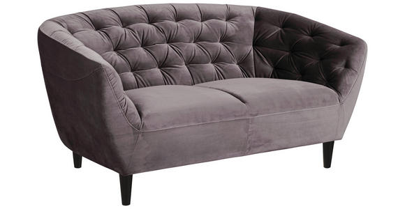 CHESTERFIELD-SOFA  in Samt Dunkelgrau  - Dunkelgrau/Schwarz, Trend, Holz/Textil (150/78/84cm) - Ambia Home