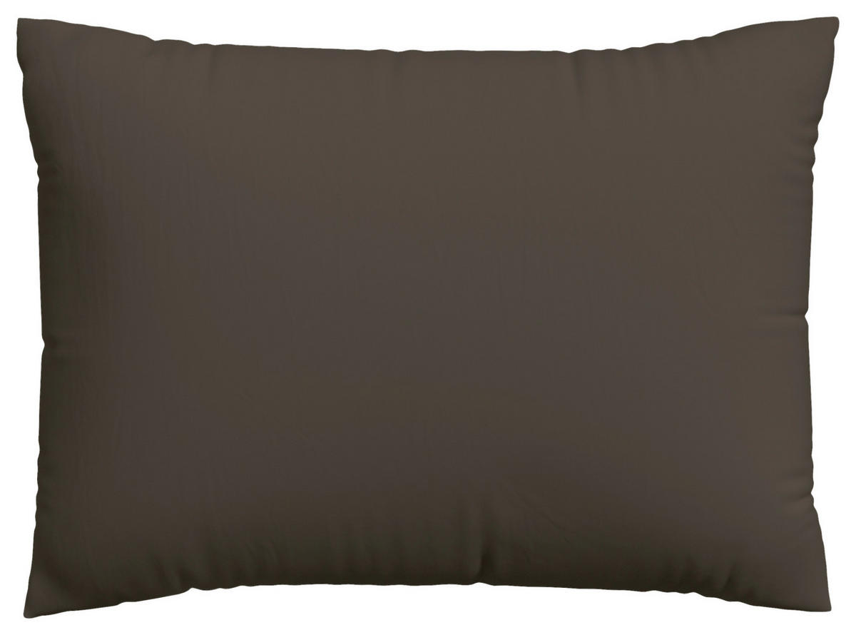 KOPFPOLSTERBEZUG KNITTED JERSEY 70/90 cm  - Dunkelbraun, Basics, Textil (70/90cm) - Schlafgut