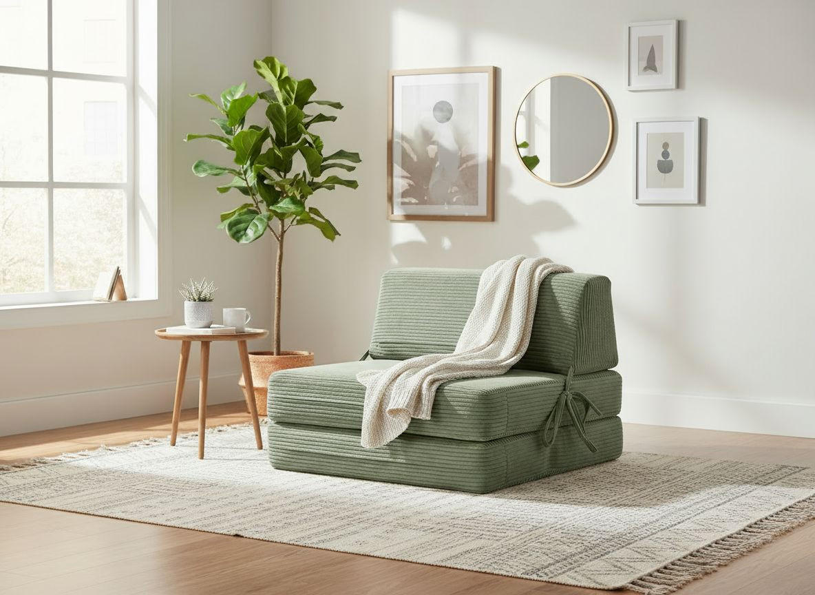 SCHLAFSESSEL Cord Olivgrün    - Olivgrün, Design, Textil/Metall (65/57/81cm) - Livetastic