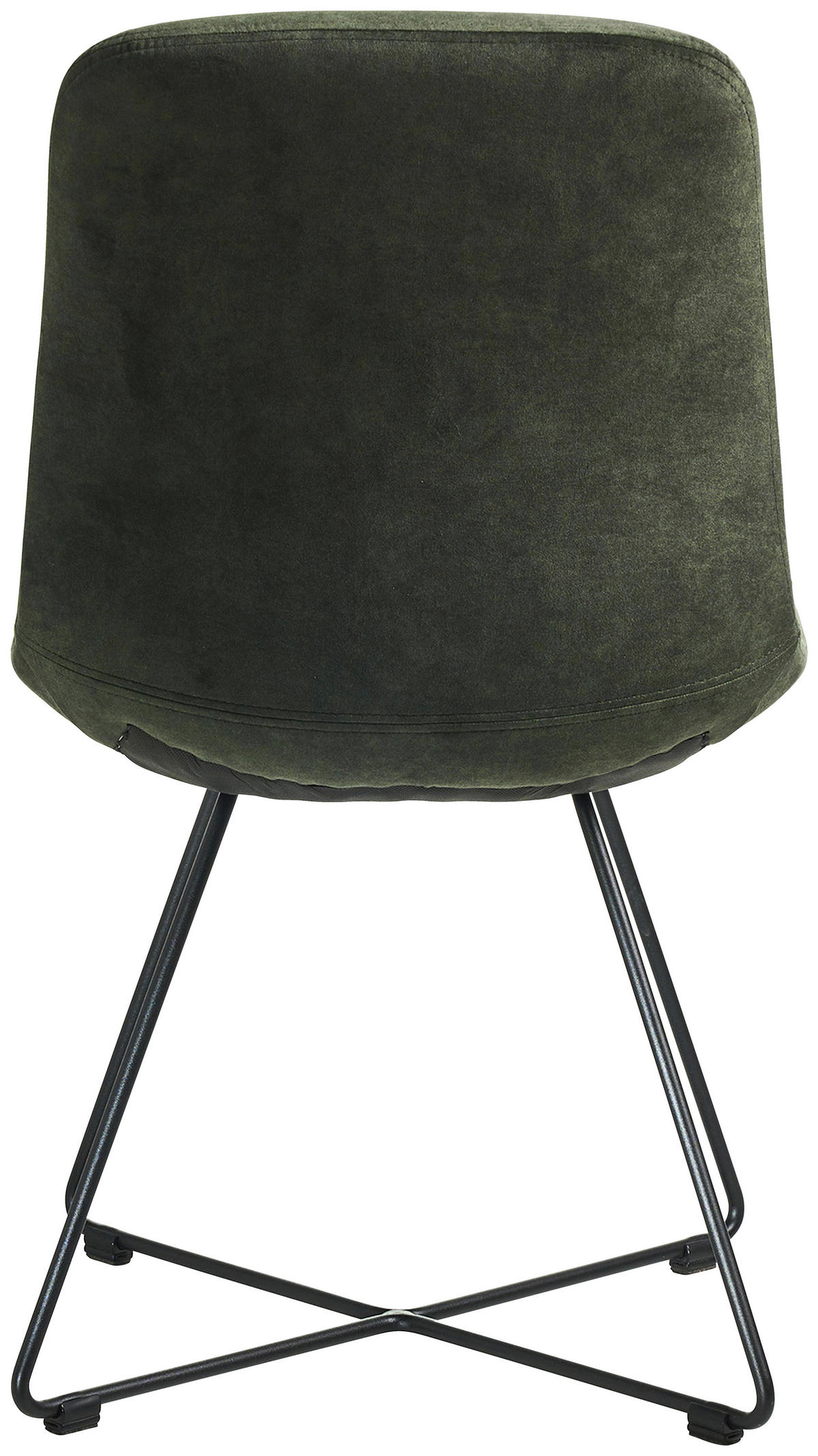 STUHL  in Edelstahl Velours Metall, Textil  - Waldgrün/Schwarz, Basics, Textil/Metall (51/89/61cm) - Celina Home