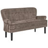 SITZBANK in Holz, Textil Schwarz, Taupe  - Taupe/Schwarz, Lifestyle, Holz/Textil (180/91/75cm) - Valdera