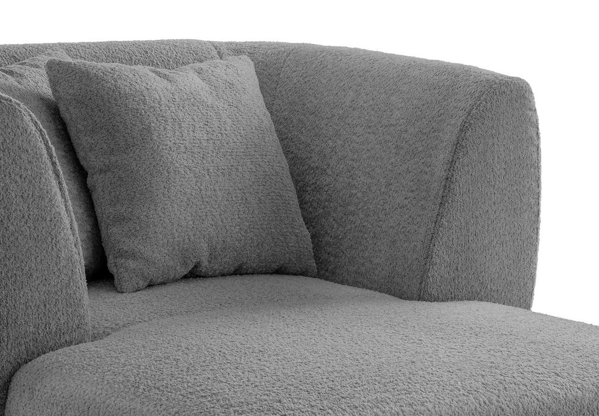 XXL-SESSEL in Bouclé Anthrazit  - Anthrazit/Schwarz, Modern, Holz/Textil (108/84/155cm) - MID.YOU