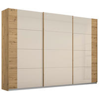 SCHWEBETÜRENSCHRANK 271/210/62 cm 2-türig Champagner, Eiche Artisan  - Champagner/Eiche Artisan, MODERN, Glas/Holzwerkstoff (271/210/62cm) - Rauch Möbel