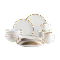 KOMBISERVICE 16-teilig  - Braun/Weiß, Basics, Keramik - Mäser