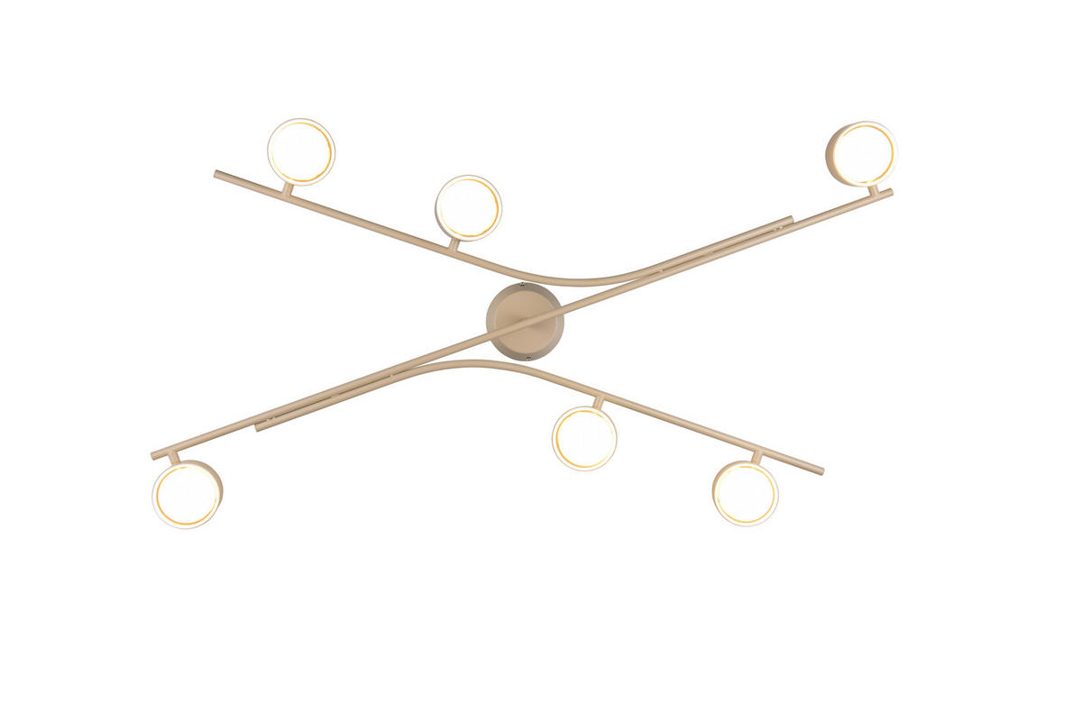 DECKENLEUCHTE Coda 113,5/75,5/11 cm   - Beige/Weiß, Design, Metall (113,5/75,5/11cm) - Trio Leuchten