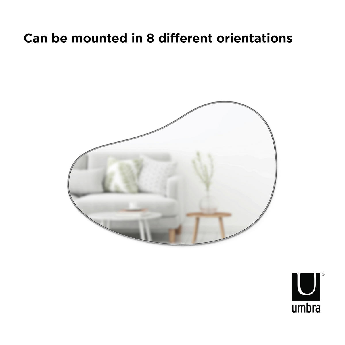 OGLEDALO ZIDNO      - boje titana, Basics, metal/plastika (3/61/91cm) - Umbra