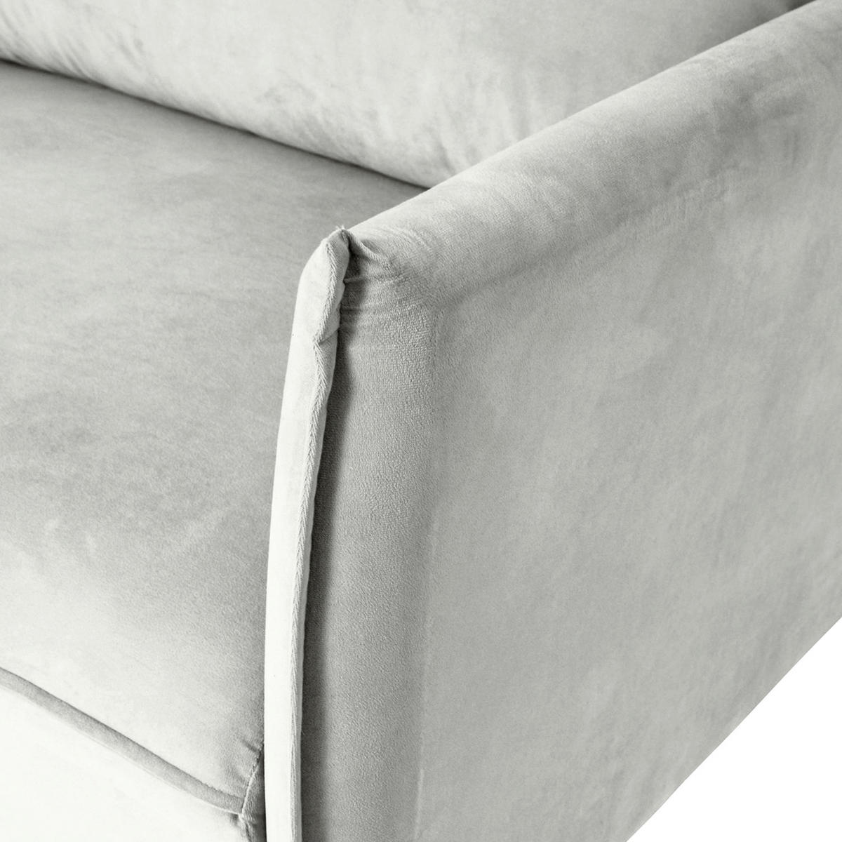 3-SITZER-SOFA JULI in Samt Grau  - Schwarz/Grau, Design, Holz/Textil (203/86/100cm) - P & B