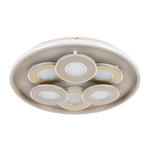 LED-DECKENLEUCHTE Ilok 50/5 cm  - Sandfarben/Chromfarben, Design, Kunststoff/Metall (50/5cm) - Novel