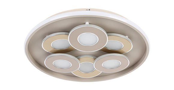 LED-DECKENLEUCHTE Ilok 50/5 cm  - Sandfarben/Chromfarben, Design, Kunststoff/Metall (50/5cm) - Novel