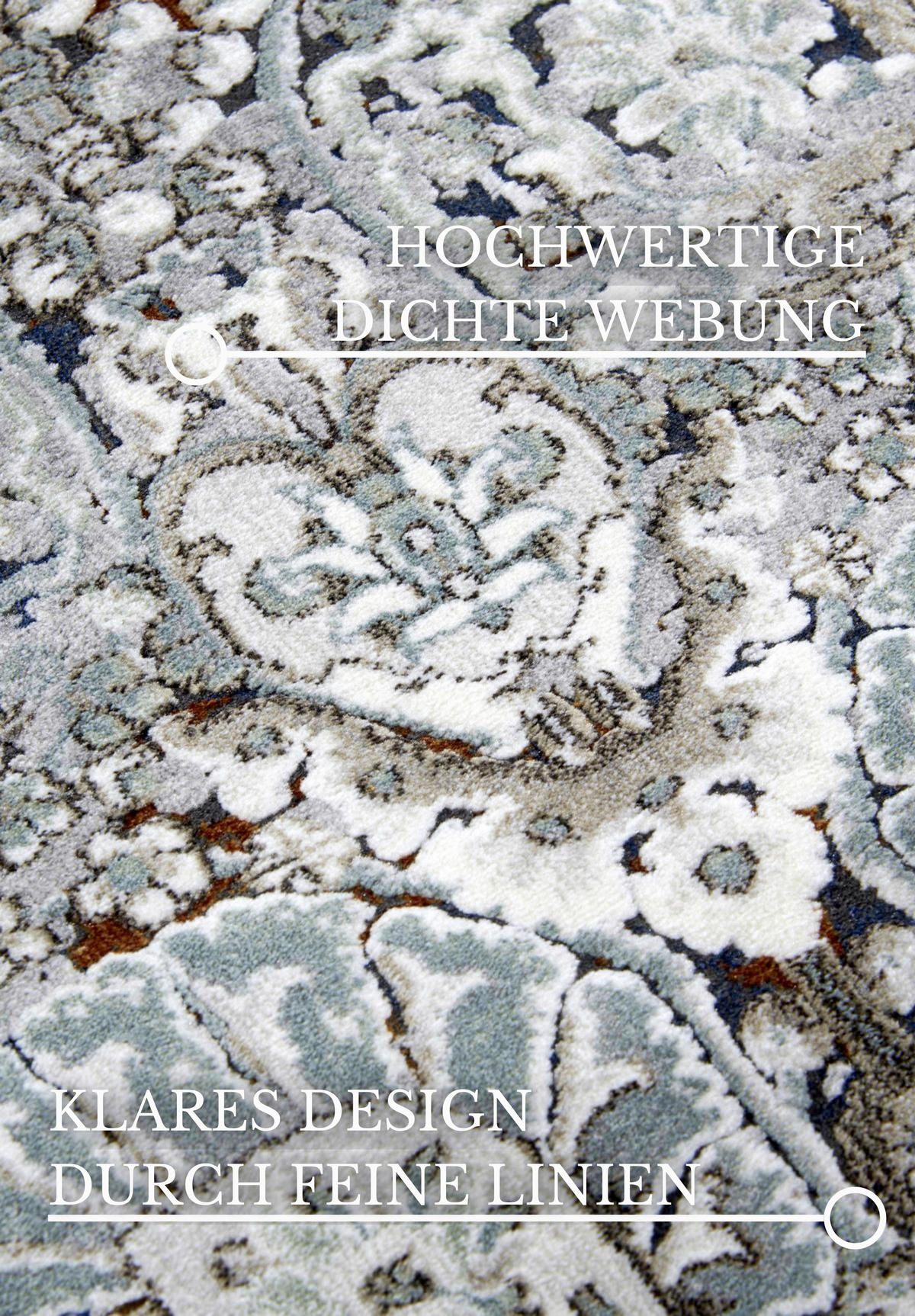 VINTAGE-TEPPICH 115/170 cm Kollektion 1809 Multicolor, Hellgrau  - Multicolor/Hellgrau, Design, Kunststoff/Textil (115/170cm) - Villeroy & Boch