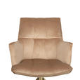 ARMLEHNSTUHL  Stoffauswahl, Sitzfläche 360° drehbar, automatische Rückholfunktion Samt  Goldfarben, Hellbraun  - Hellbraun/Goldfarben, Design, Textil/Metall (59/89,5/63cm) - Novel