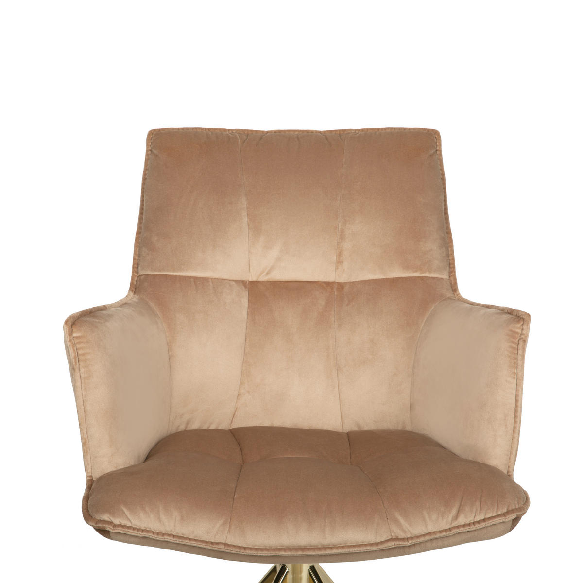 ARMLEHNSTUHL  in Edelstahl Samt  - Hellbraun/Goldfarben, Design, Textil/Metall (59/89,5/63cm) - Novel