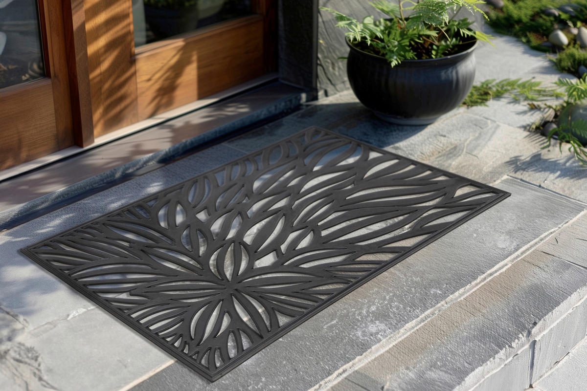 FUßMATTE 45/75 cm  - Schwarz, Basics, Kunststoff (45/75cm) - Kayoom