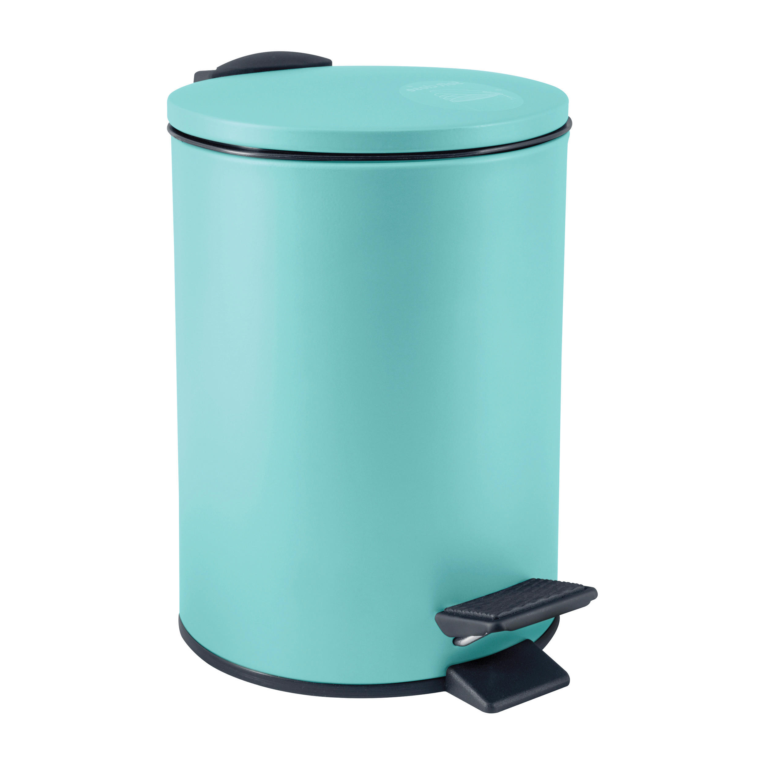 TRETEIMER ADELAR 3 L  - Azurblau/Schwarz, Basics, Kunststoff/Metall (16,8/16,8/22,8cm) - Spirella