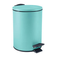 TRETEIMER ADELAR 3 L  - Azurblau/Schwarz, Basics, Kunststoff/Metall (16,8/16,8/22,8cm) - Spirella