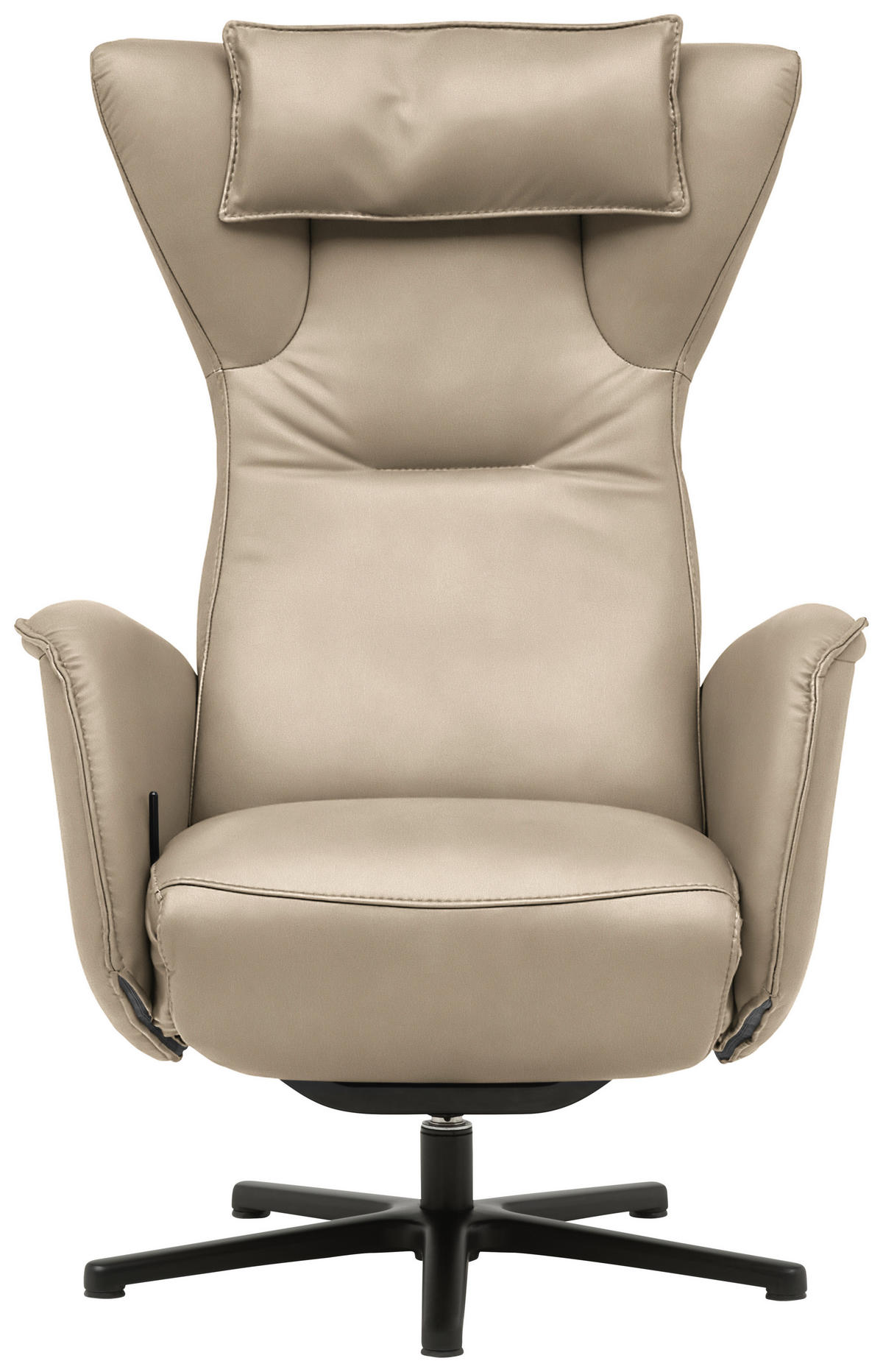 RELAXSESSEL Leder Beige  - Beige/Schwarz, Design, Leder/Metall (75/106/86cm) - Valdera