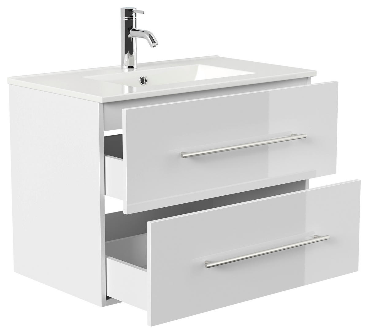 WASCHTISCHKOMBI 81 cm  - Weiß Hochglanz/Weiß, Basics, Keramik/Holzwerkstoff (81cm) - MID.YOU