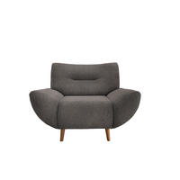 SESSEL Chenille Graubraun    - Wildeiche/Graubraun, MODERN, Holz/Textil (111/81/90cm) - P & B