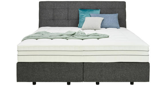 BOXSPRINGBETT 200/200 cm  in Anthrazit  - Anthrazit/Schwarz, Design, Kunststoff/Textil (200/200cm) - Esposa