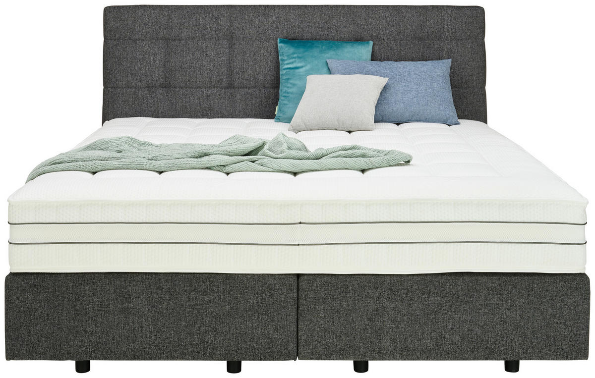 BOXSPRINGBETT 160/200 cm  in Anthrazit  - Anthrazit/Schwarz, Design, Holzwerkstoff/Kunststoff (160/200cm) - Esposa