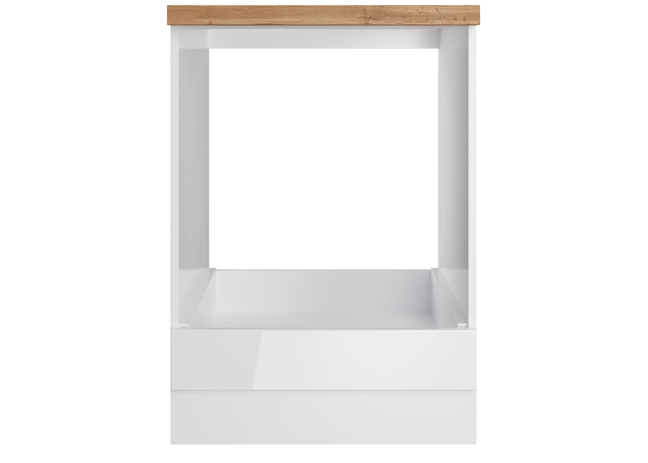 INBYGGNADSSKÅP FÖR SPIS 60/86/60 cm  i vit, ek Wotan, vit högglans  - vit/ek Wotan, Lifestyle, trämaterial (60/86/60cm) - Held