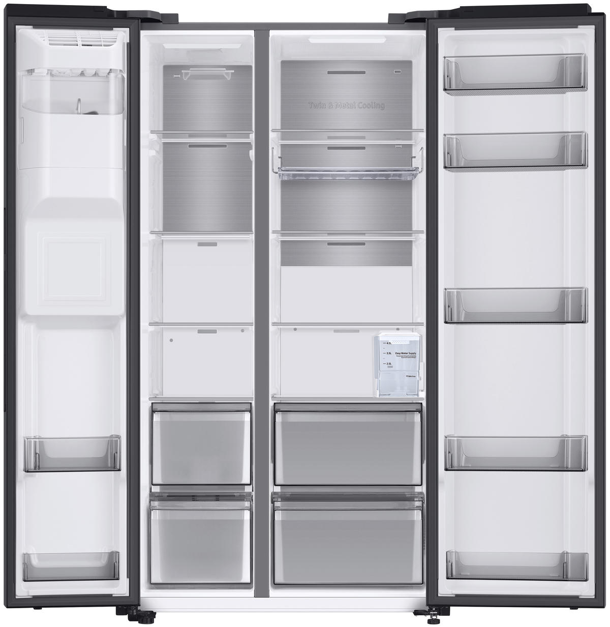 SIDE-BY-SIDE 91,2/178,0/71,6 cm RS6GA854CB1/EG  - Schwarz, Basics, Glas/Kunststoff (91,2/178,0/71,6cm) - Samsung