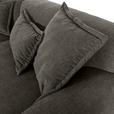 ECKSOFA Dunkelgrau Flachgewebe Rückenkissen, Nierenkissen, Rücken echt  - Dunkelgrau/Schwarz, KONVENTIONELL, Kunststoff/Textil (174/274cm) - Carryhome