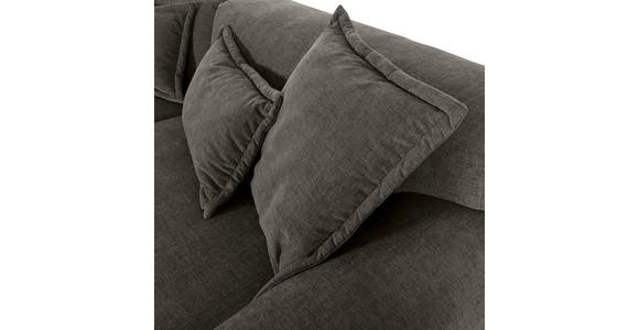 ECKSOFA Dunkelgrau Flachgewebe Rückenkissen, Nierenkissen, Rücken echt  - Dunkelgrau/Schwarz, KONVENTIONELL, Kunststoff/Textil (174/274cm) - Carryhome