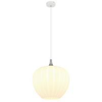 HÄNGELEUCHTE 40/120 cm  - Chromfarben/Weiß, KONVENTIONELL, Glas/Metall (40/120cm) - Globo