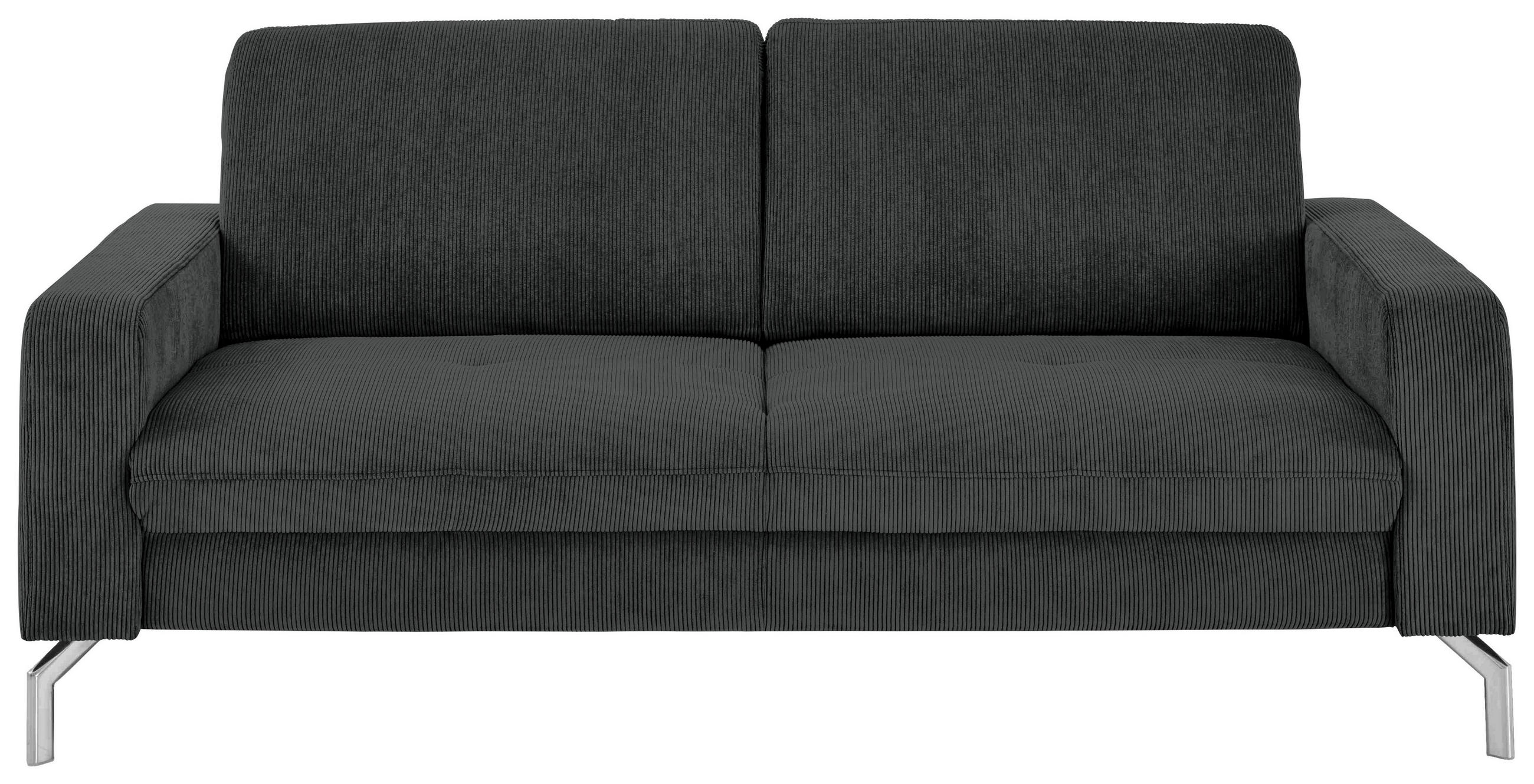 3-SITZER-SOFA Feincord Anthrazit  - Chromfarben/Anthrazit, Design, Textil/Metall (194/87/105cm) - Beldomo Style