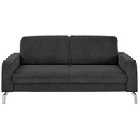 3-SITZER-SOFA Feincord Anthrazit  - Chromfarben/Anthrazit, Design, Textil/Metall (194/87/105cm) - Beldomo Style