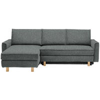 ECKSOFA  in Mikrovelours Graugrün  170/237 cm  - Eichefarben/Graugrün, KONVENTIONELL, Holz/Textil (170/237cm) - Sedda