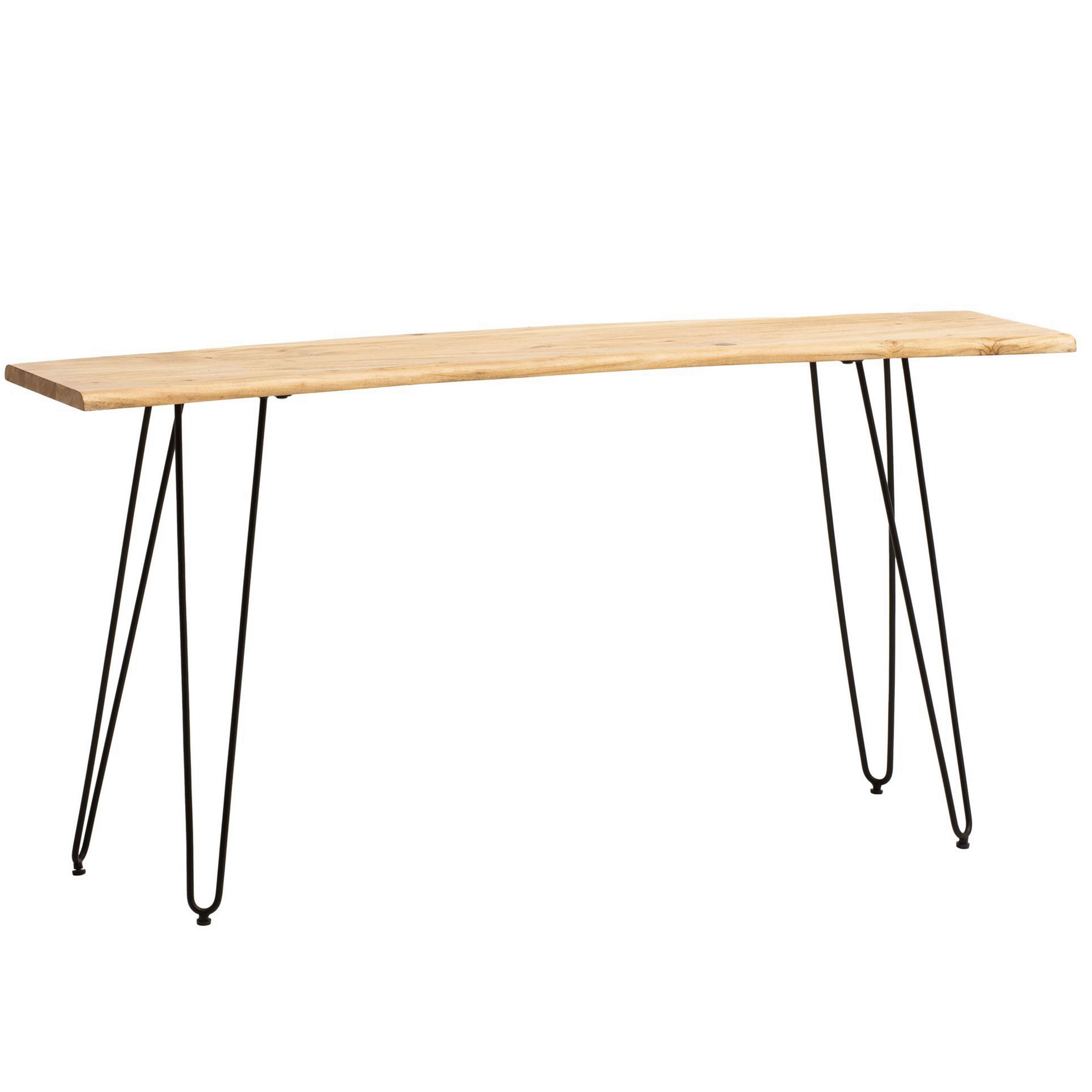 KONSOLENTISCHHolz 150/36/75 cm   - Schwarz/Akaziefarben, Design, Holz/Metall (150/36/75cm) - MID.YOU