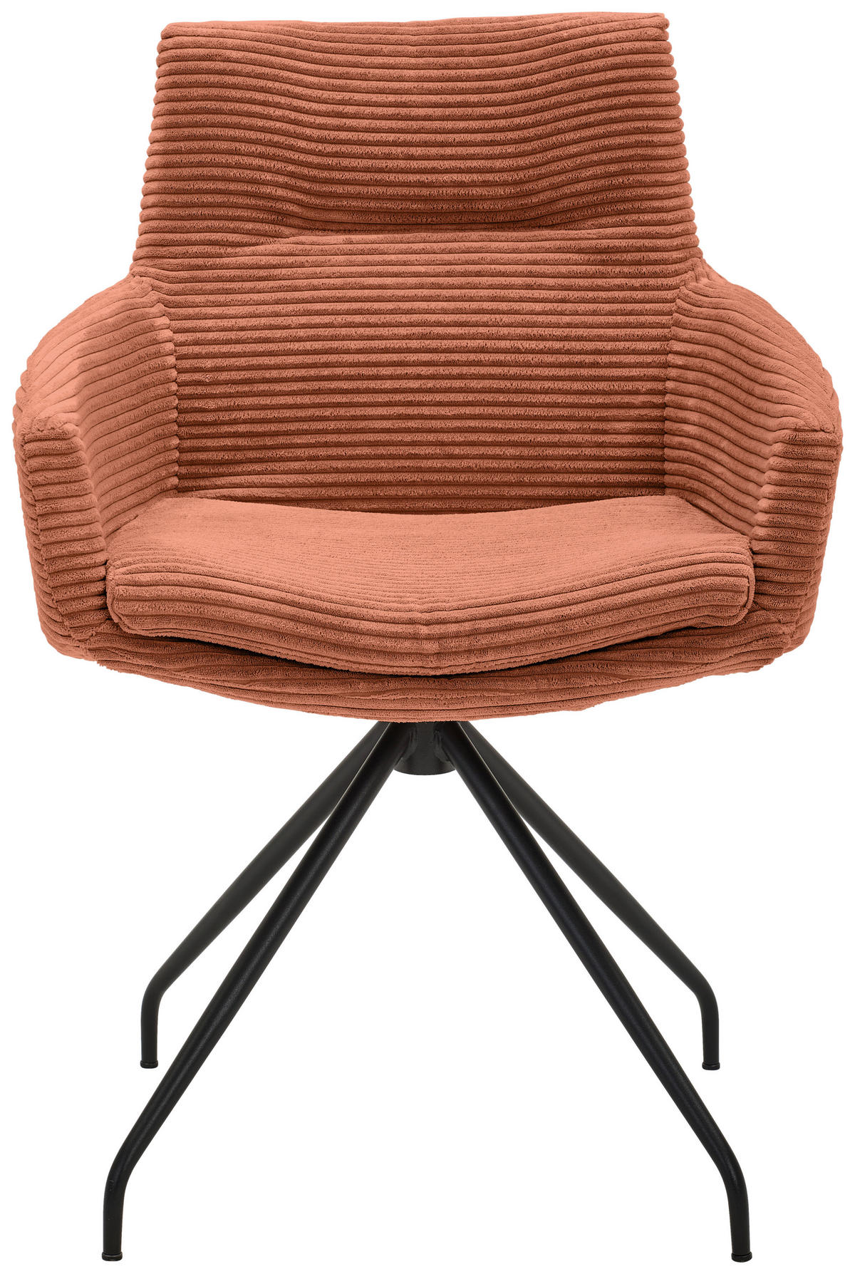 ARMLEHNSTUHL  in Cord  - Aprikose/Schwarz, Design, Textil/Metall (61/85/64cm) - Musterring