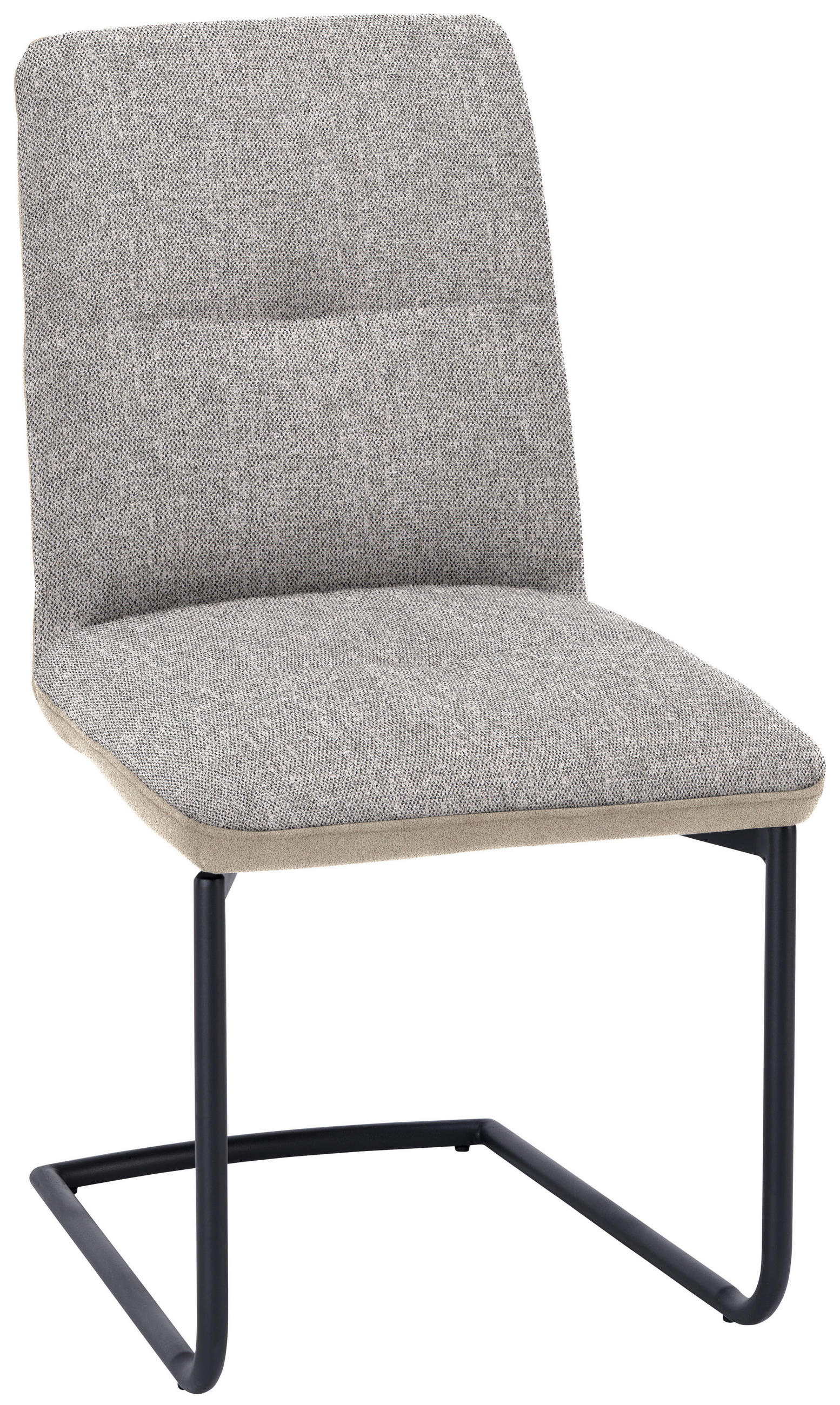 SCHWINGSTUHL  in Stahl Flachgewebe  - Beige/Schwarz, Design, Textil/Metall (48/91/62cm) - Dieter Knoll