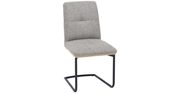 SCHWINGSTUHL in Stahl Flachgewebe - Beige/Schwarz, Design, Textil/Metall (48/91/62cm) - Dieter Knoll