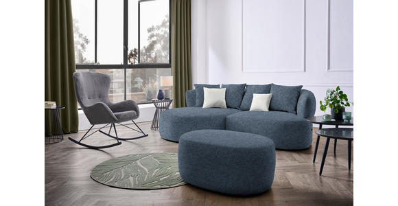 ECKSOFA in Chenille Blau  - Blau/Beige, MODERN, Kunststoff/Textil (166/235cm) - Hom`in