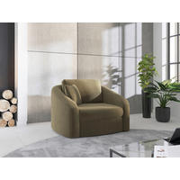 SESSEL in Samt Olivgrün  - Schwarz/Olivgrün, MODERN, Kunststoff/Textil (116/88/104cm) - Sit & More