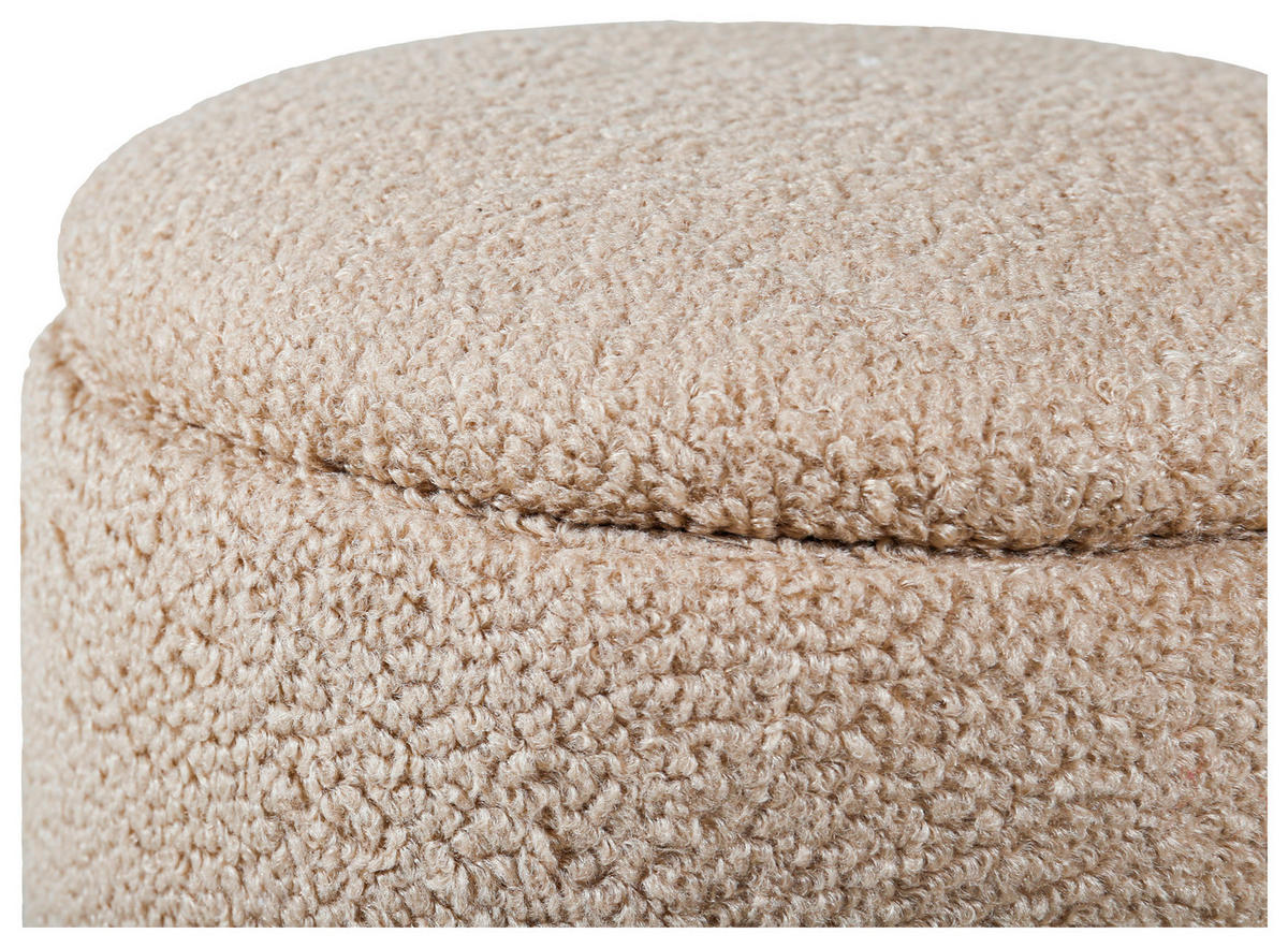 SITTPUFF i  - beige, Design, textil (32/40/32cm) - Livetastic