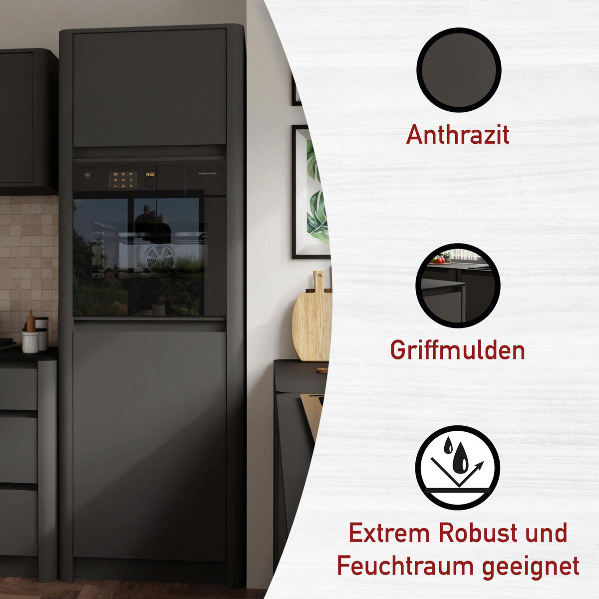 GERÄTEUMBAUSCHRANK 74/215/60 cm  in Anthrazit  - Anthrazit, MODERN, Holzwerkstoff (74/215/60cm) - home24