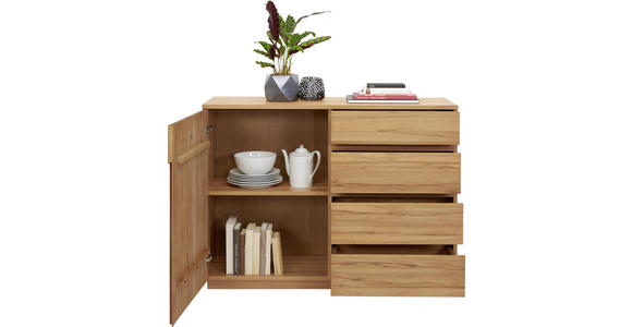 KOMMODE 120/89,2/41 cm Kernbuche teilmassiv  - Buchefarben, KONVENTIONELL, Holz/Holzwerkstoff (120/89,2/41cm) - Linea Natura