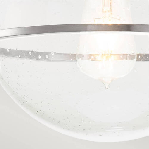 STROPNA SVETILKA Elstead Somerset 28.2/31.8 cm   - barve niklja, Design, kovina/steklo (28.2/31.8cm) - Elstead Lighting