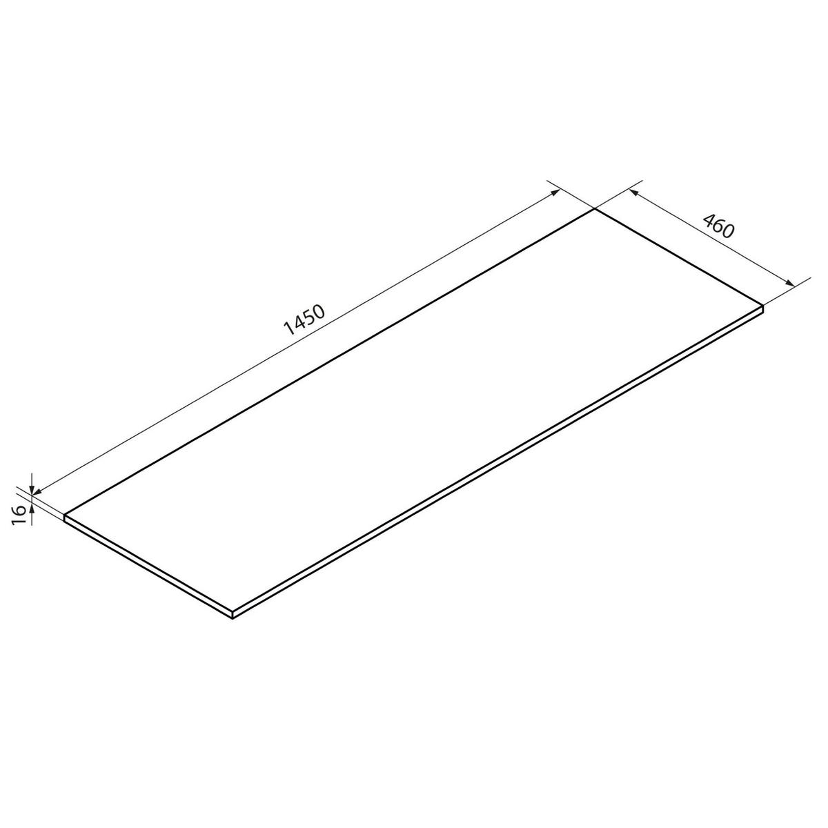 WASCHTISCHPLATTE 145/1,6/46 cm  - Schwarz, MODERN, Holzwerkstoff (145/1,6/46cm) - Voleo